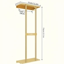 Bathroom Towel Rack, French Wall Mounted Storage Rack, Is A Space Saving Bathroom Accessory That Can Accommodate Up To 6 Large Towels. Equipped With A Storage Rack, Suitable For Hand Towels, Face Towels, And Bathrobes. - Multicolor - View 3