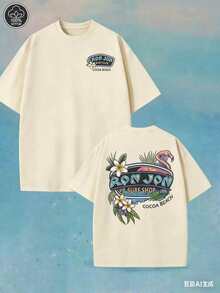 (230 Cotton-Shirt) Men's-Shirt, Surf Shop Graphic - Shirt,Street StyleUnisex Casual-Shirts - Apricot - View 3
