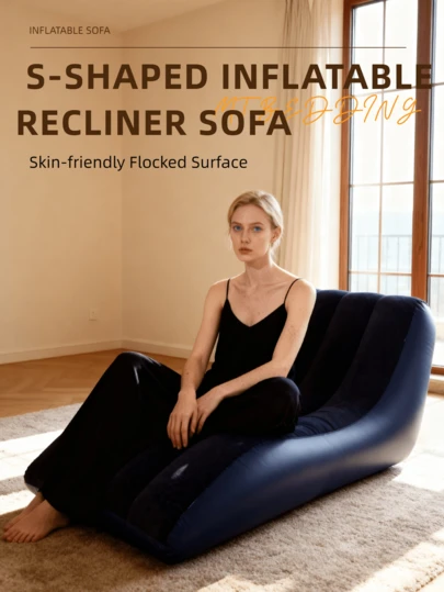 1 chiếc ghế sofa hơi thư giãn - Ghế nằm gấp gọn di động, thích hợp cho văn phòng, ban công, cắm trại và du lịch ngoài trời - Nhẹ, dễ bơm hơi, đồ nội thất bơm hơi, đồ nội thất phòng ngủ đa chức năng, thiết kế bơm hơi hiện đại, chất liệu dễ vệ sinh.