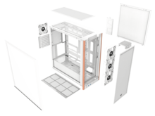 Thermaltake S370 WS; Mid Tower Chassis; Wood Front Trim; 4x120mm CT120 PWM Fans Included; 360mm Radiator Support; 410mm GPU ; 200mm Max PSU Length; 175mm Air Cooler Max Height; E-ATX/ATX/MATX/MITX; Hidden Connector Support - View 6