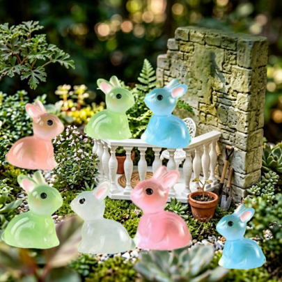 100 piezas surtidas de decoraciones mini de resina que brillan en la oscuridad, incluyendo patos, tortugas, delfines, conejos y otros animales pequeños, adecuados para jardines de hadas DIY, rellenos de fiestas de cumpleaños, terrariums, plantas en macetas, decoración del hogar, estanterías, sala de estar, fiestas temáticas, regalos del Día de San Valentín (colores aleatorios)