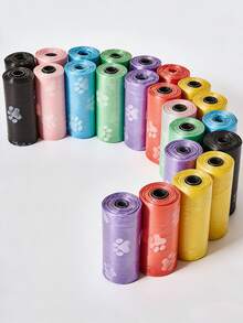 1 Roll/15pcs, 6 Rolls/90pcs, 8 Rolls/120pcs, 10 Rolls/150pcs, 20 Rolls/300pcs, 30 Rolls/450pcs Pet Waste Bags, Dog Poop Bags, Leak-Proof Convenient Outdoor Dog Waste Cleanup Bags, Easy To Clean - Multicolor - View 4