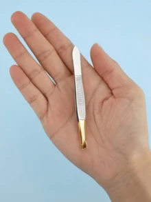 1支渐变金银斜口眉镊，方便日常使用 - 彩色 - 查看 2