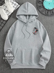 Comfortable Basic Sweatshirt For Everyday Wear. Japanese Carp Art Streetwear Urban Culture Street Fashion Graffiti Skater Skateboarding Unisex Men's Women's Sweatshirt 50% Cotton 50% Polyester Top Premium Streetwear New Release Immediate Shipping Various Colors!! - 灰色 - 查看 2