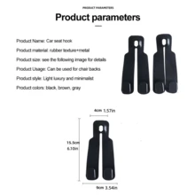 2 pezzi Ganci universali per poggiatesta auto 2-in-1 in pelle morbida, ganci per schienale sedile auto adatti per borse e zaini, ganci doppi per riporre oggetti nello schienale dell'auto, facili da installare - Multicolore - Visualizzare 7