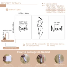 3件套“直言不讳”蜡墙饰，人体蜡帆布画，名言，海报，绘画，美容师装饰画，无框墙饰，适用于家居装饰，房间装饰，卧室装饰，客厅装饰，浴室装饰，墙面装饰，可选带框墙饰。 - A - 查看 14