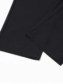 大尺碼男士運動長褲 1XL-5XL，春秋夏薄款快乾，附拉鍊口袋與腰部抽繩，適合高個男士，黑色秋季款 - 黑色 - 查看 4