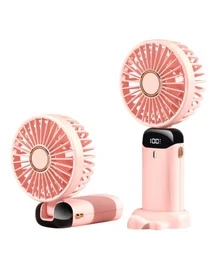 DOSYU Ventilador de Mano Recargable USB - Mini y Portátil, 5 Velocidades, 4200mAh, con Base -deal para Escritorio  Material ABS, USB, 5 Medidas 188x90x46,5 mm,  Peso 190 g Abanico - ROSA - Ver 10