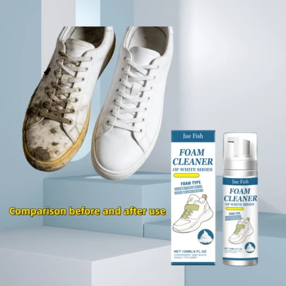 JUE FISH 1 Bottle Sneaker Cleaner, Whitening & Stain Removal Solution For White Sports Shoes, Easy Spray To Clean