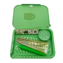 1 Set Completo de Kit de Fumar, que incluye 8 conos pre-enrollados, 1 libreta de papel de fumar, bandeja de plástico de doble capa, molinillo de doble capa, tubo de almacenamiento, regalo de cumpleaños, regalo de vacaciones, regalo del Día de San Valentín - Juego de fumar multicolor - Ver 11