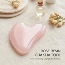 1 PCS Gua Sha Facial Tool,Facial Gua Sha Scraper,For Face Eye Neck Anti-Aging Slimming & Firming,Gua Sha Facial Tools,Heart Shape Resin Massage Tool For Face & Neck, Ergonomic Jawline Sculpting Board, Home Spa Beauty Tools, Travel Essential For Daily Skin Care Routine - Pink - View 6