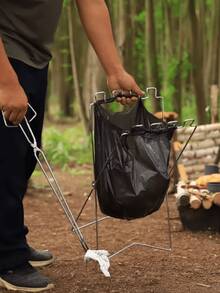 Rak Sampah Lipat Portabel untuk Berkemah, Rak Sampah untuk Piknik dan BBQ, Rak Tempat Sampah, Tempat Kantong Sampah Lipat Multifungsi - Rak Sampah Piknik BBQ Luar Ruangan dengan Dudukan Logam, Desain Hemat Ruang, Rak Praktis, Tempat Kantong Daun Serbaguna untuk Luar Ruangan, Cocok untuk Halaman, Berkemah, Dapur, Taman, Halaman Rumput, Lokasi Dalam dan Luar Ruangan, Aksesoris Berkemah, Aksesoris Dapur, Peralatan Dapur - Beraneka warna - View 9