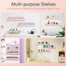 15-Inch Acrylic Wall-Mounted Nail Polish Storage Rack, Pink Nail Polish Holder With Removable Ends, Multi-Functional Organizer Suitable For Nail Salons, Bathrooms, Essential Oils And Cosmetics Display,Bedroom Room Decor,Back To School - View 4