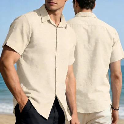 1 chiếc áo polo cổ bẻ nam kiểu dáng thể thao thường ngày, màu trơn, chất lượng cao, thích hợp cho hoạt động ngoài trời, chơi golf.