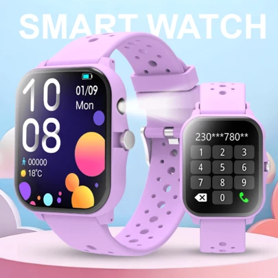 Versión actualizada con luces LED laterales, reloj inteligente de moda unisex con llamadas inalámbricas y alertas de mensajes, podómetro, seguimiento de calorías, distancia, modos deportivos múltiples, control de música, cámara remota, despertador, carga USB, reloj inteligente multifuncional, regalo para vacaciones