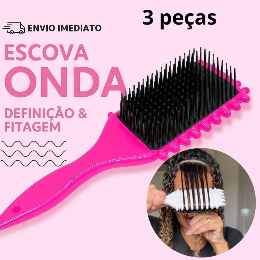 Kit Of 3 Hair Brushes For Defining Curls And Finishing Curly, Wavy, And Coily Hair - 隨機顏色 - 查看 1