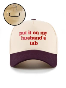 1pc Outdoor Embroidered "Charge It To My Husband" Adjustable Baseball Cap, Fashionable Versatile Sun-Shading Hat For Spring/Autumn Travel, Suitable For Men, Y2K Style - Baseball Cap - View 9