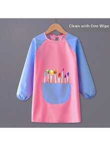 1/2/4pcs Kids Art Apron, Waterproof Long Sleeve Children's Painting Apron, Suitable For 3-8 Years Old, Pocket Art Smock For Painting, Cooking, Eating, Artist Painting Apron - Multicolor - View 10