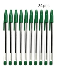 100/50/10/1 pieza Bolígrafo de plástico con forma de bala verde, resistente al agua, creativo, adecuado para hombres, mujeres, estudiantes, para escribir, grabar, marcar, dibujar y otros suministros de oficina y escolares - Redondo - Ver 11