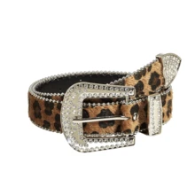 Estampado de leopardo en piel de PU brillante - Marrón - Ver 8