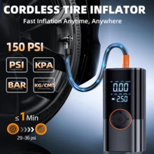 5000A 便携式汽车应急启动器，带空气压缩机 - 12V 电池增压器，LED 照明，USB 快速充电输出，多重保护，包含启动线、气泵和汽车适配器 - ST-9650 - 查看 4