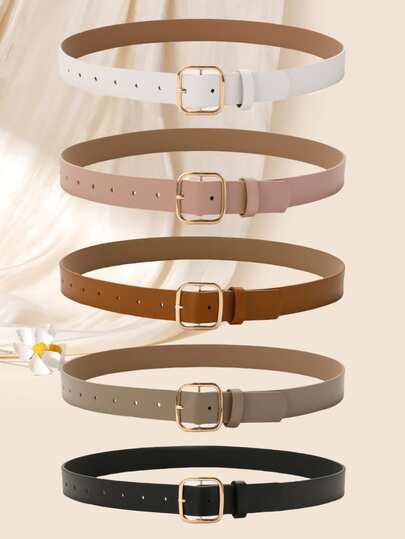 1 Retro And Elegant Square Buckle Women's Belt, A Fashionable And Versatile Decorative Belt, Suitable For Occasions Such As Summer, Autumn, And Halloween In All Seasons. Can Be Paired With Hair Accessories, Summer Fashion Glasses, Earrings, Perfect Gifts For Birthdays And Special Occasions, Headphone Pendants, Keychains