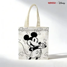 MINISO X Disney Mickey Mouse Canvas Tote Bag - Cute Reusable Shopping Bag For Daily Use - 1pc - View 2