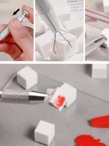 100/50pcs Mini Sponge Blocks - Manicure Accessories And Supplies (Including 4-Prong Tweezers). Tools For Nail Gel And Polish, Professional Reusable Nail Art Supplies, Manicure Tools And Instruments. Back To School Essential. Ombre Nail Sponge And Polish Applicator. - Multicolor - View 5