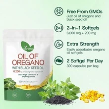 VivoNu Organic Oil Of Oregano & Black Seed Oil Dietary Supplement | Balanced Formula With Standardized Carvacrol & Thymoquinone | Supports Immune Health, Antioxidant Protection & Digestive Comfort | Non-GMO Gluten Free | 300 Softgels - 預設 - 查看 2
