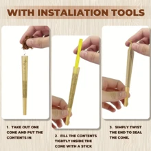 50/100/200 Pack 110mm Extra Large Pre-Rolled Cones, Brown Cigarette Rolling Paper With Sealing - Multicolor - View 7