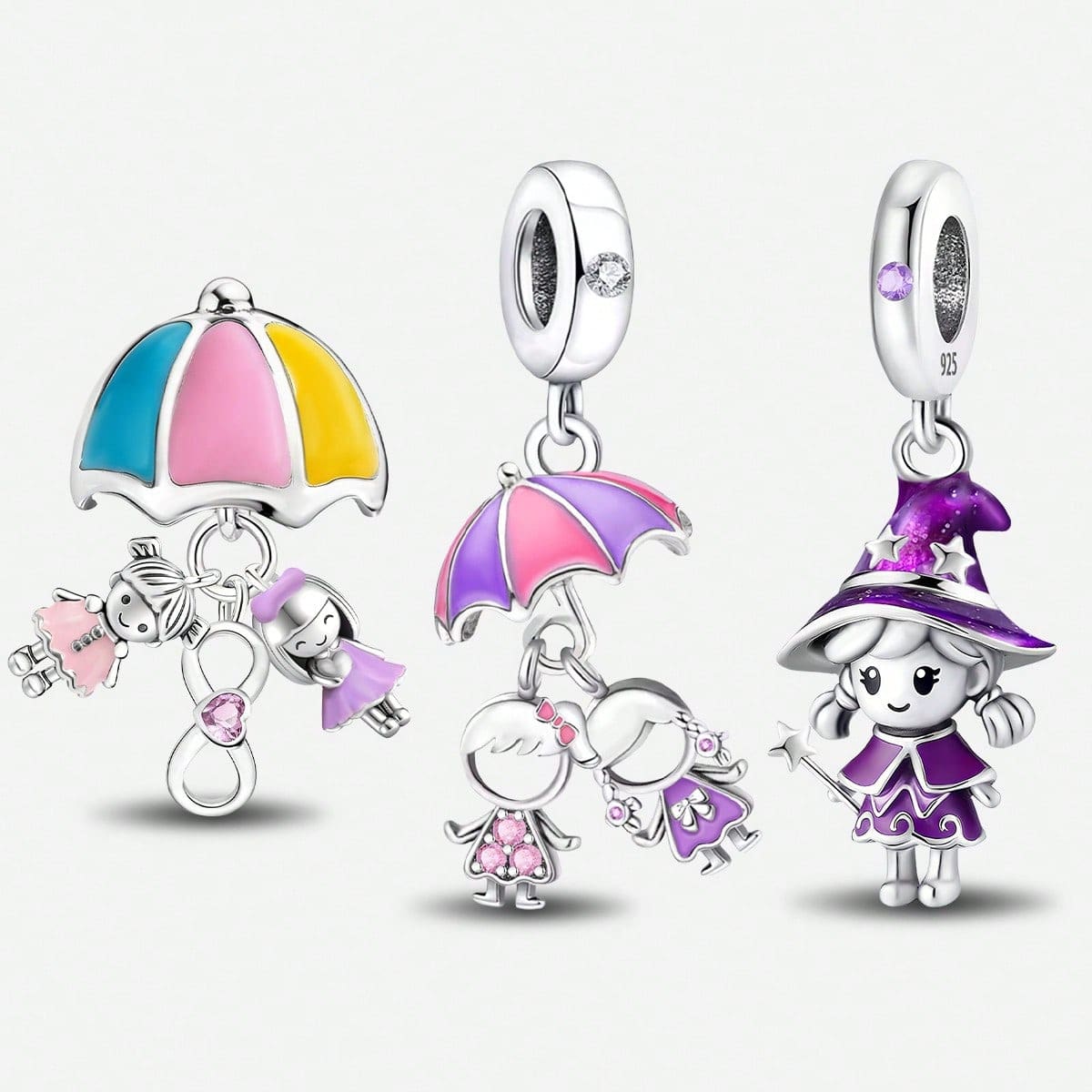 1pc 925 Sterling Silver Umbrella Pendant, Suitable For Bracelet, Necklace, Jewelry DIY, Friend Gift - Gather - View 1