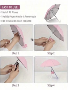 2pcs/Set Phone Sun Umbrella, Phone Anti-UV Sun Umbrella - Universal Adjustable Cute Pig Suction Cup Holder, Outdoor Phone Sun Shade, Outdoor Anti-Glare Phone Stand Sun Visor, Travel Essential - Multicolor - View 7