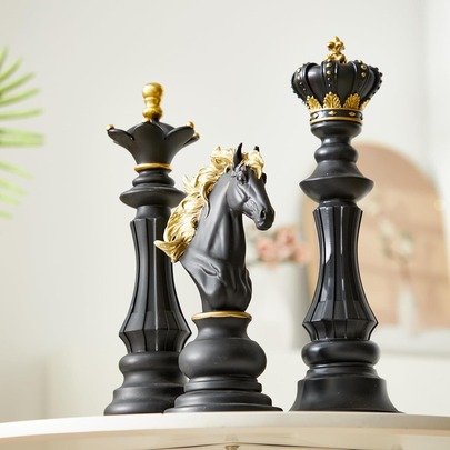 Navarris International Chess Piece Sculpture - Decorative Resin Sculpture - Large International Chess Piece Decor, Suitable For Home, Office And Study