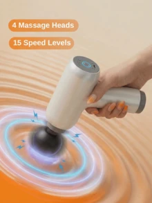 1200mAh Portable High-Frequency Muscle Relaxation Fitness Massager, Full Body Deep Tissue Massage, Pain Relief, Sports Recovery Vibration Massager - White - View 2