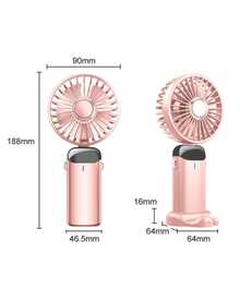 DOSYU Ventilador de Mano Recargable USB - Mini y Portátil, 5 Velocidades, 4200mAh, con Base -deal para Escritorio  Material ABS, USB, 5 Medidas 188x90x46,5 mm,  Peso 190 g Abanico - ROSA - Ver 7