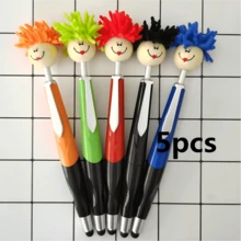 Bộ 3/5 bút bi bấm nút hình nhân vật hoạt hình 3D, bút bi đầu búp bê nhồi bông dễ thương, bút bi đầu lau nhà - Bút bi bấm nút viết hình tóc bông xù ngộ nghĩnh, bút ký tên đa chức năng cầm tay, bút bi bấm nút cảm ứng điện dung hình đầu lau nhà với khuôn mặt cười biểu cảm của búp bê hoạt hình. - Nhiều màu - Xem 12