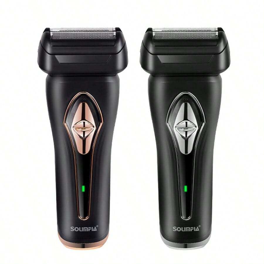 1pc USB Rechargeable Electric Shaver, Men's Dual Mesh Shaver, Floating Shaving Head, Sideburns Trimmer - Multicolor - View 1