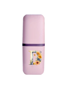 Floral Letter A-Z Portable Toothbrush Holder - Fashionable Travel Toothbrush Holder & Cup Sleeve, Durable Multi-Function Rinse Cup, Hygienic Protection, Suitable For Travel, Camping, Business Trip And School | Includes Toothbrush And Toiletry Storage Set, Minimalist Travel Wash Cup Set | Perfect Holiday Gift For Travelers, Students And Hygiene-Conscious Individuals - Multicolor - View 16
