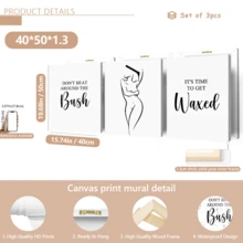 3件套“直言不讳”蜡墙饰，人体蜡帆布画，名言，海报，绘画，美容师装饰画，无框墙饰，适用于家居装饰，房间装饰，卧室装饰，客厅装饰，浴室装饰，墙面装饰，可选带框墙饰。 - A - 查看 17