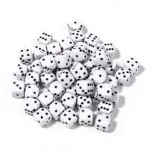 50颗亚克力方形骰子珠，可爱项链手链手机挂饰，8毫米珠子，适合DIY珠宝制作 - 彩色 - 查看 12