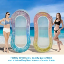 1 chiếc ghế nằm thư giãn bơm hơi dành cho người lớn bên hồ bơi - Phao bơi cỡ lớn dùng để tắm nắng trên bãi biển, đệm nổi nghỉ ngơi trên mặt nước để tắm nắng, phao bơi chất lượng cao. - A - Xem 2