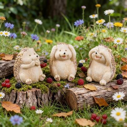 Bộ 3 món đồ trang trí hình nhím, mô hình động vật thu nhỏ dễ thương, thích hợp để trang trí bàn làm việc tại nhà/văn phòng, đồ thủ công bằng nhựa, quà tặng.