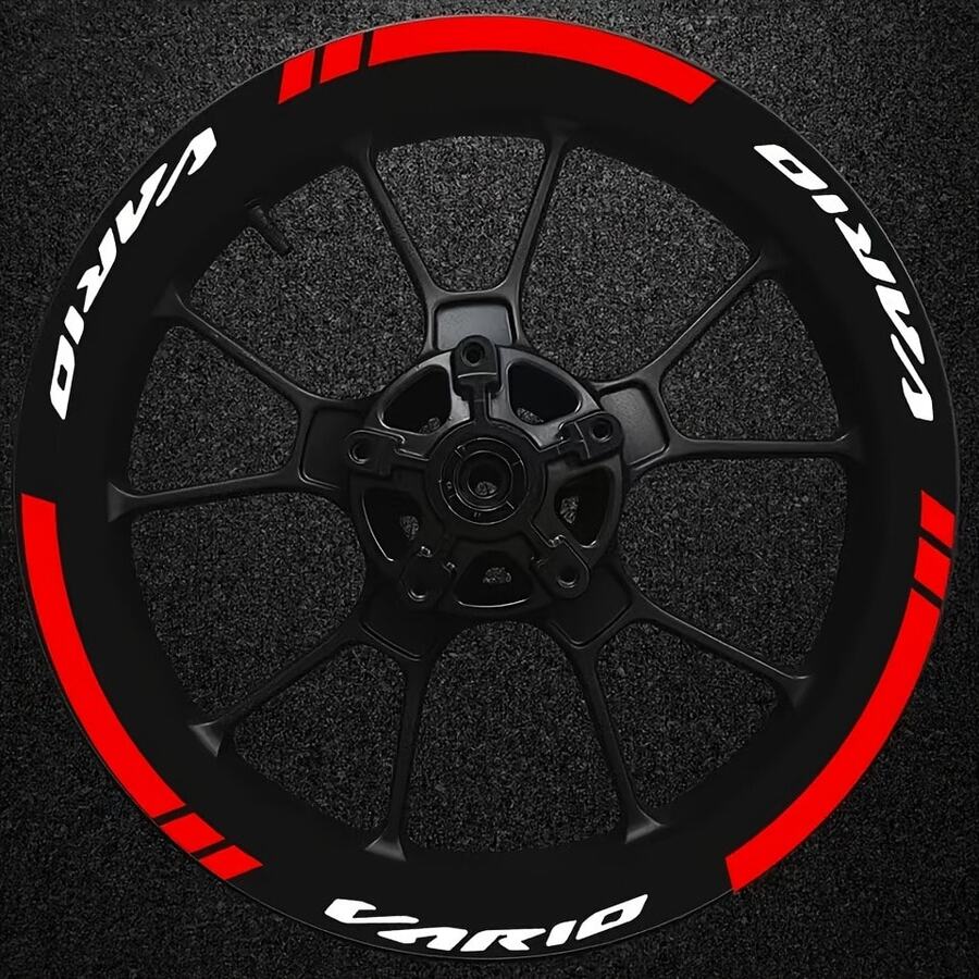 A SET 24pcs Motorcycle Wheel Hub Sticker - Waterproof, Creative Colorful Tire Sticker, Suitable For Street Motorcycles, Car Stickers - A SET - View 1