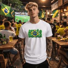 Camiseta Unissex Estampada Brasil Copa 2026 Aqui é o Brasil 100% Algodão Premium Camiseta Streetwear Copa do Mundo Camisa Oversized Casual T-shirt Torcida Brasileira Rumo ao Hexa - Branco - Visão 1