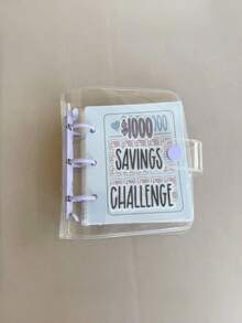 Un cuaderno de almacenamiento de efectivo que puede contener 100 billetes, con fotos de billetes y sellos, espacio de almacenamiento grande 1A6, carpeta de desafío de sobres, libro de desafío de ahorros con sobre, carpeta de desafío de ahorro en sobres para lograr con éxito sus objetivos de ahorro, organizador de hojas sueltas portátil multifuncional, suministros de estudio, de vuelta a la escuela - Multicolor - Ver 16