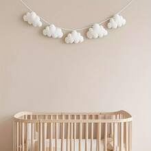 5 Stück/Set Nordischer Stil Filz Wolken Wandbehang Dekoration, geeignet für Kinderzimmer, Babybett, Zelt, Raumdekoration, Fotografie Requisiten, Party Banner, verwendbar für Geburtstagsdekoration, Taufe, Geschlechteroffenbarung, Muttertagsgeschenk - Verschiedenfarbig - Übersicht 1