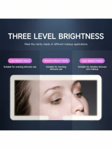 1个600mAh可充电LED车载遮阳板化妆镜，高清触控，三档亮度可调，USB快充，超薄夹式镜带补光灯，适用于轿车、SUV、卡车、通勤、旅行、露营，时尚美妆工具，送给女性、女孩的生日、情人节、母亲节、圣诞节、新年礼物 - 多色 - 查看 4