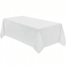 1pc Disposable Plastic Tablecloth, Suitable For Birthday Party, Wedding, Holiday Table Decoration, Rectangular Tablecloth, Dining Table Decor - A - View 1