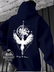 Comfortable Basic Sweatshirt For Everyday Wear Angel Wings Gothic Art Streetwear Urban Culture Street Fashion Street Graffiti Tagging Skater Skateboarding Unisex Men's Women's Sweatshirt 50% Cotton 50% Polyester Top Premium Streetwear New Release Immediate Shipping Various Colors!! - 藏蓝色 - 查看 1