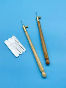 3pcs Embroidery Crochet Hook Set, Multi-Purpose Crochet Tool Kit Suitable For Handcraft, Beading Projects, DIY Jewelry Making And Sewing - French Crochet - View 2